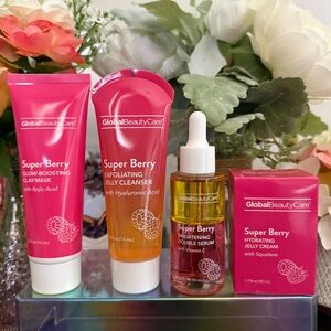 🆕🌺 GLOBAL BEAUTY CARE LIMITED EDITION “SUPER BERRY” 4-PIECE SKIN CARE SET. NEW